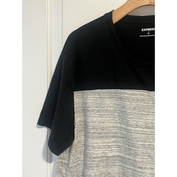 Express Mens Short Sleeve Black Gray Shirt Pocket Mens Size Large, EUC Casual - Picture 2 of 8